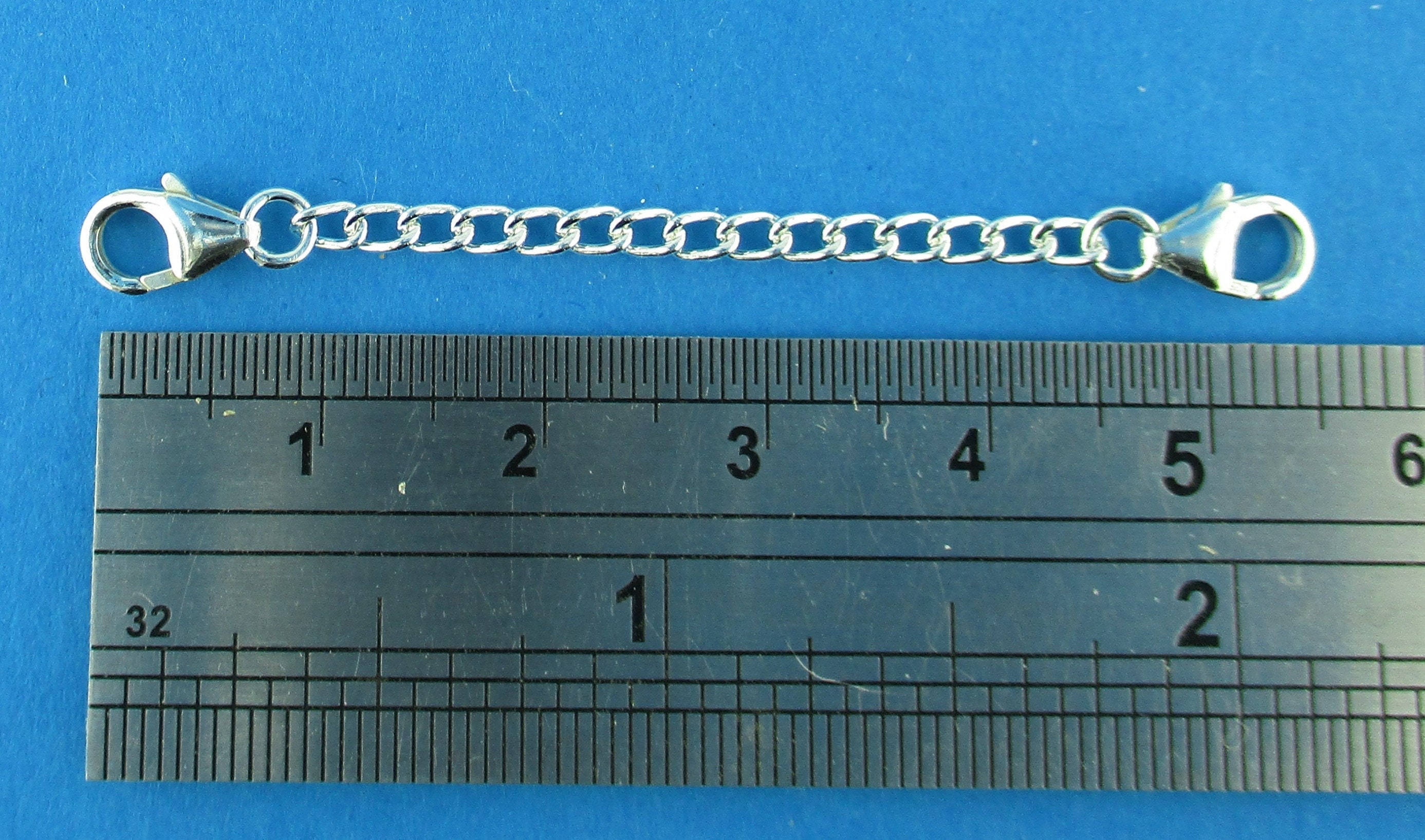 Sterling Silver Strong Curb Safety Chain Extender 10mm Trigger