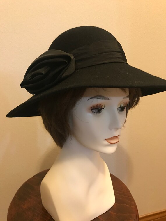 Vintahge Dressy Wool Black Hat by Betmar of New Yo