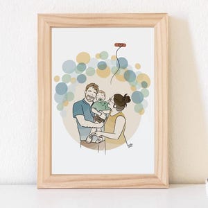 Ritratto PDF personalizzato,Ritratto di coppia minimalista, Illustrazione simpatico cartone animato, Stampa personalizzata, Regalo personale