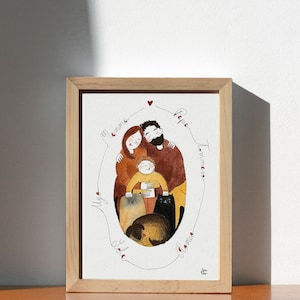 13x 18 CM FUMETTO Acquerello ritratto personalizzato
