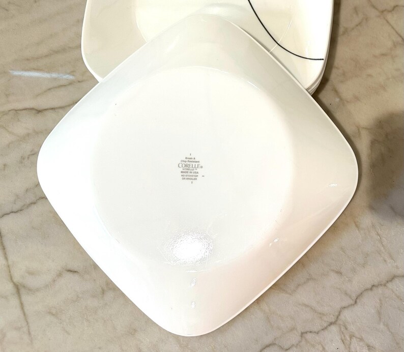 Set of 4 Corning Corelle Luncheon Plates – Simple Lines Black Pattern ...