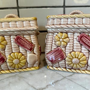 Biscotti e margherite Barattoli per biscotti in vimini Barattoli per biscotti Vintage Giappone