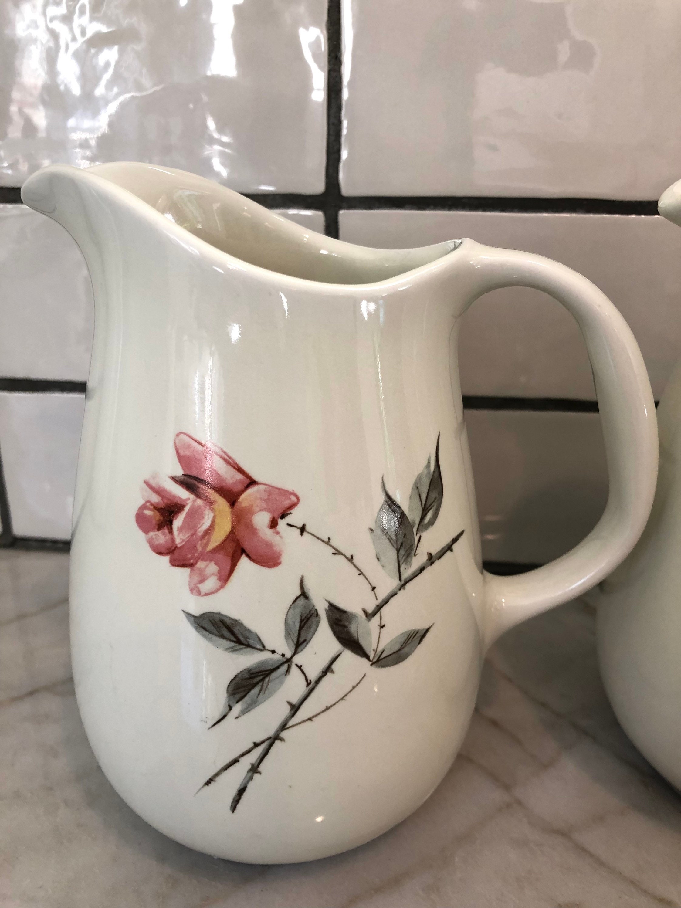 Pitcher Universal Pottery Ballerina China rosette Etsy