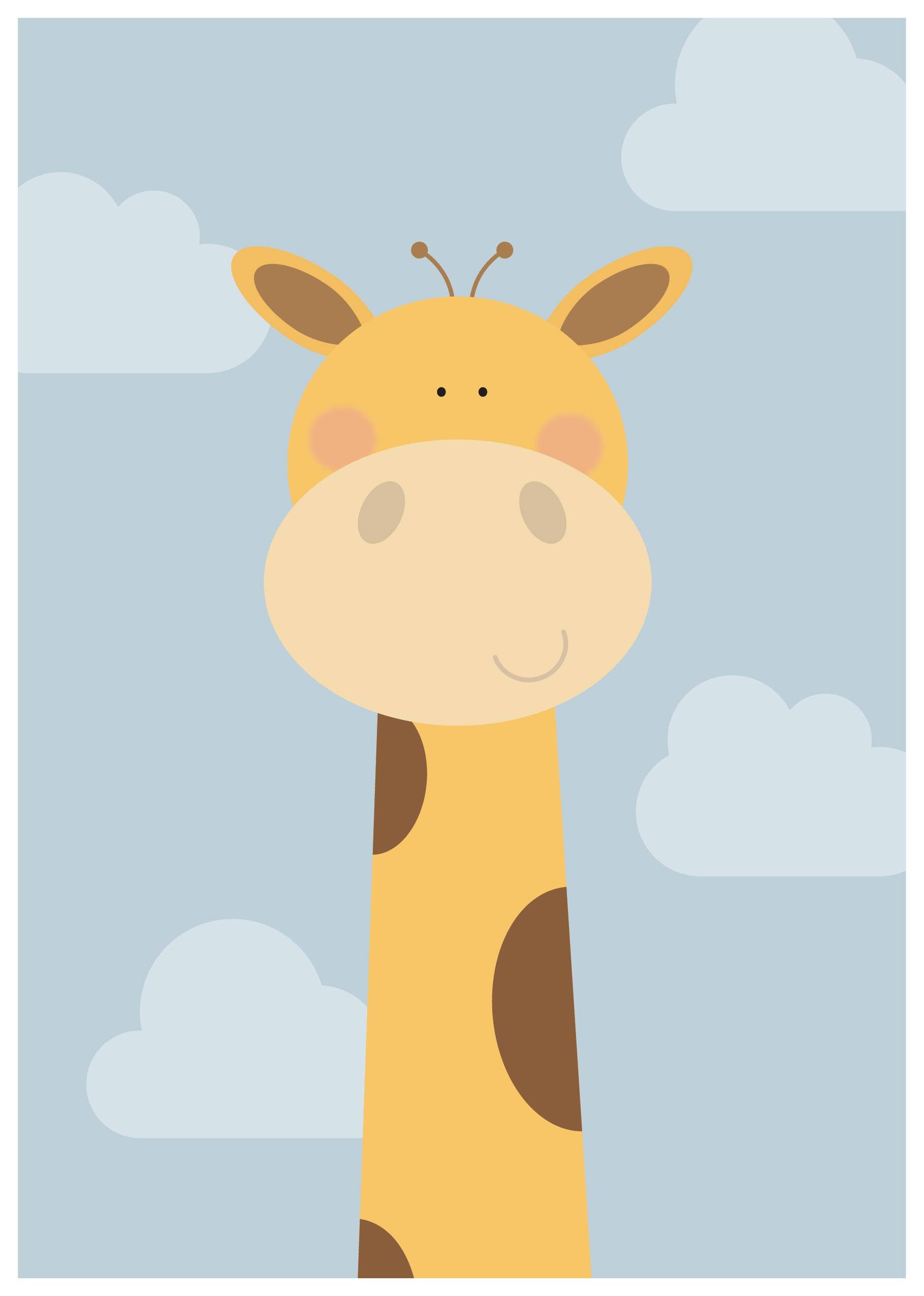 Giraffe Print Nursery Print Nursery Decor A4 Print Etsy