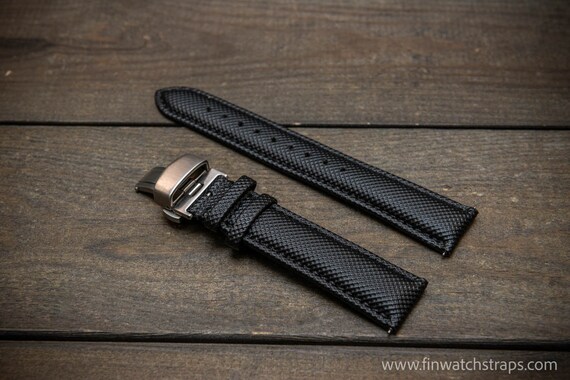 Sailcloth water-resistant watch strap 17-24 mm.