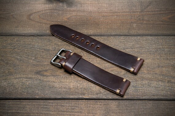 Vachetta Leather Watch Strap, New Oily Moro 10-26 mm