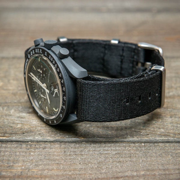 Militär-Nylon-Uhrenarmband, Single-Pass-Uhrenarmband im Army-Stil von FinWatchStraps®, Uhrenanstöße 20 mm, 22 mm.