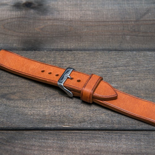 Leather Watch Band, Italian Badalassi factory watch strap. 3,5-4 mm thick. Handmade in Finland, 10 - 26 mm