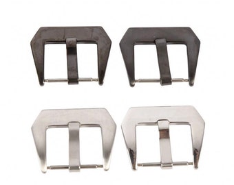 Stainless steel buckle (silver polished and brushed/matte finishing) 16, 18, 19, 20, 21, 22, 24 mm