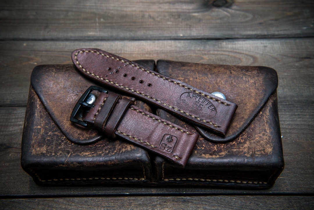 Vintage Swiss Ammo Watch Strap, Thickness 2,54 Mm, Made of Vintage