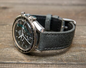 Bracelet de montre imperméable en toile Cordura, doublées d'éco-cuir Lorica par FinWacthStraps®