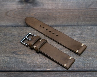 Leather Watch Band, Badalassi Carlo Minerva watch strap. Handmade in Finland, 10, 12, 14, 16, 17 , 18, 19 , 20, 21, 22, 23 , 24, 25, 26 mm.