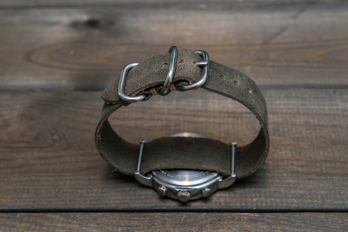 Horween Leather Watch Band Vintage Gray One Piece Watch Etsy