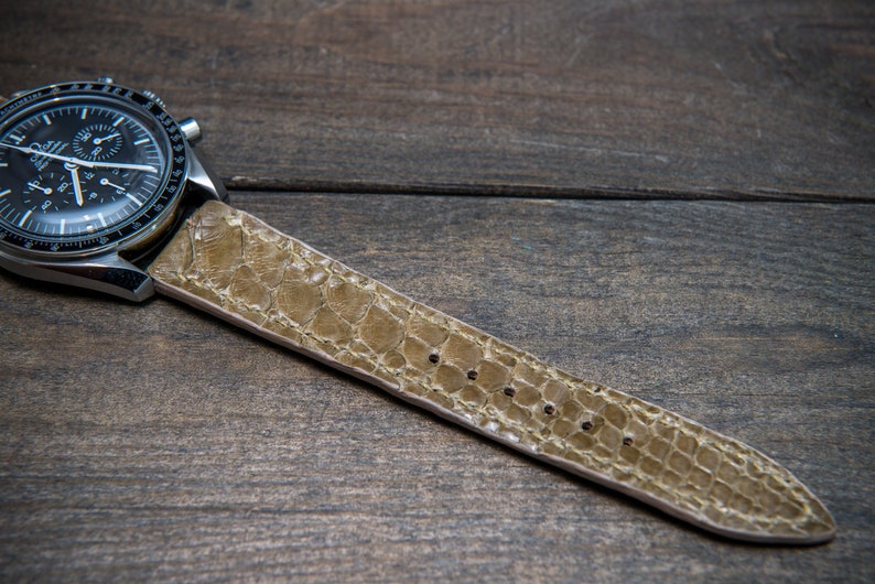 Genuine Python Leather Watch Strap in Olive Color Italian Etsy