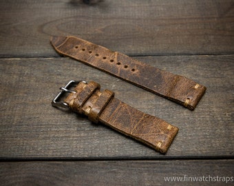 Horween bracelet en cuir,  fait à la main en Finlande - 16-26 mm