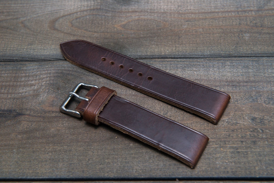 Horween Leather Watch Band Dark Brown Chromexcel Watch - Etsy