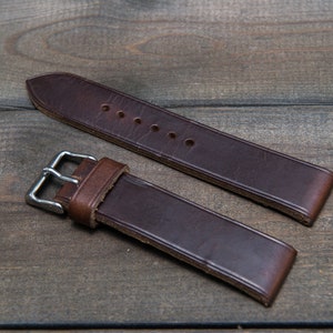 Horween Leather Watch Band Dark Brown Chromexcel Watch - Etsy