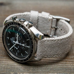 Vintage canvas watch strap, washed canvas, watch width 19-24 mm, handmade in Finland. Shipping worldwide.