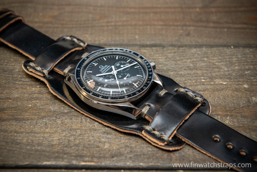 Bund-style Shell Cordovan Watch Strap Aviator Model. Handmade - Etsy