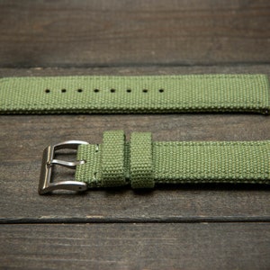 Vintage canvas watch strap, washed canvas, watch width 18-24 mm, handmade in Finland.