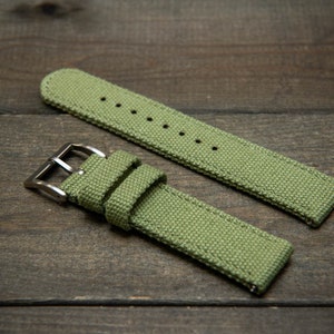 Vintage canvas watch strap, washed canvas, watch width 18-24 mm, handmade in Finland.