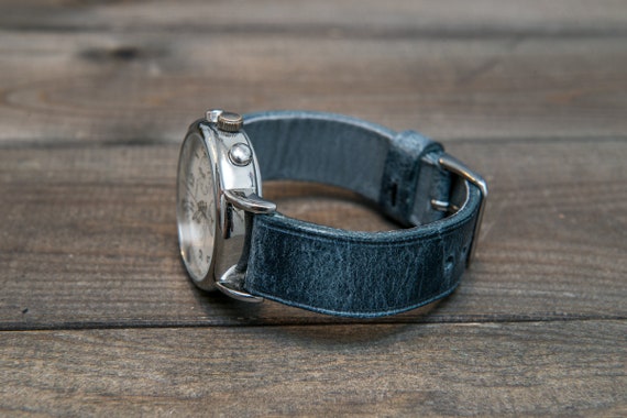 Vintage lederen horlogeband horlogeband suede Cognac Monaux. | Etsy België