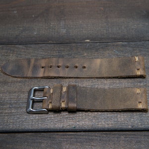 Leather Watch Band, Vintage, Horween leather watch strap, Handmade in Finland - 10, 12 ,14 ,16, 17, 18, 19, 20, 21, 22, 23, 24 mm.