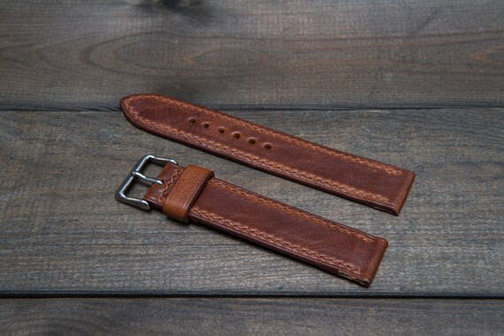 Leather Watch Band Italian Buttero Watch Strap Handmade in | Etsy