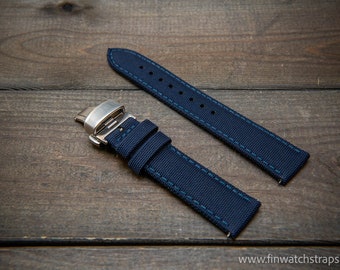 Bracelet de montre imperméable en toile à voile - 19 mm, 20 mm, 21 mm, 22 mm.