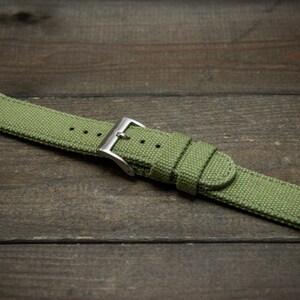 Vintage canvas watch strap, washed canvas, watch width 18-24 mm, handmade in Finland.