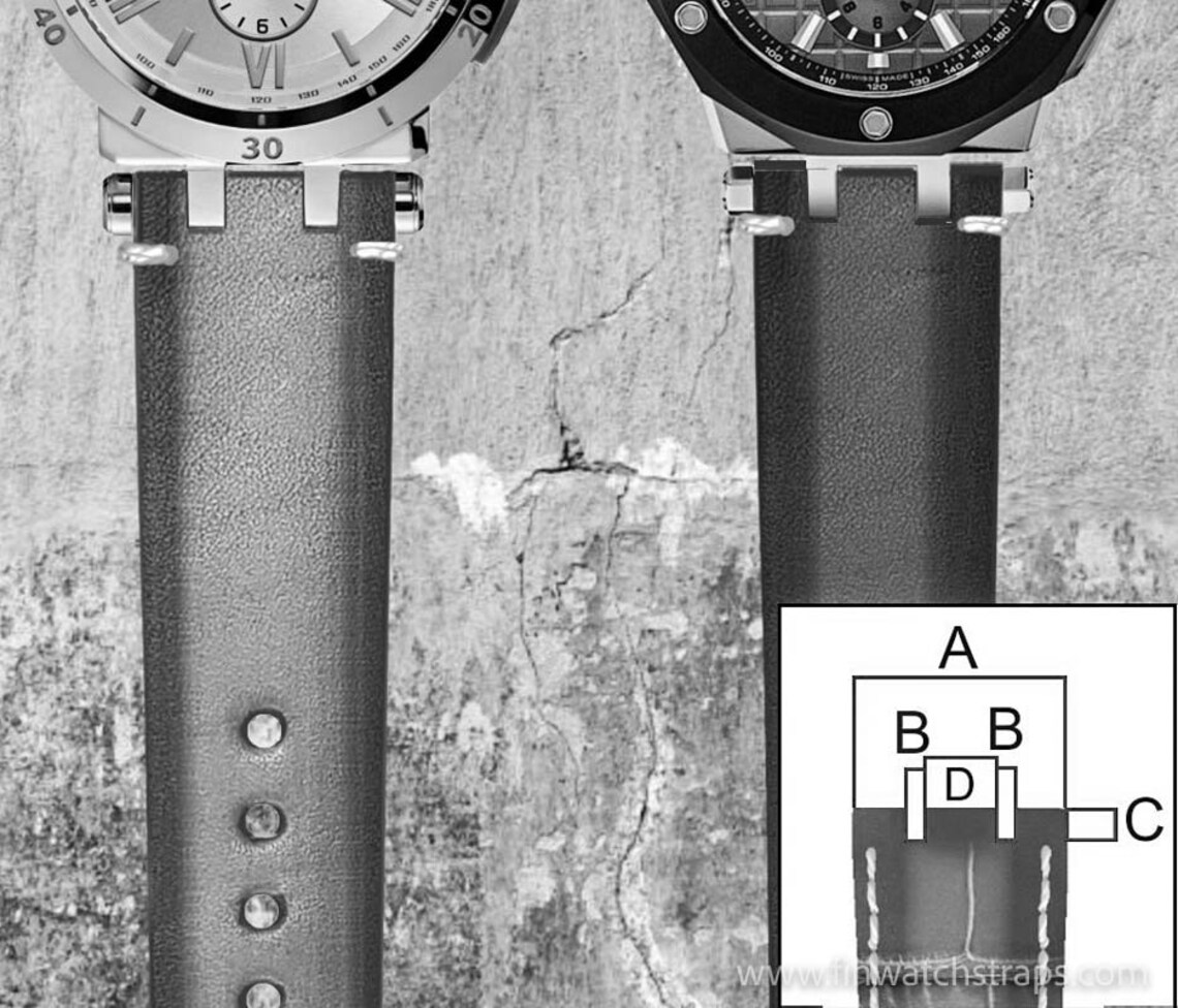 Notched Watch Strap Centre Cut Watch Strap Watch Band Etsy