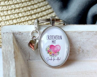 Erzieherin Geschenk Schlüsselanhänger | Erzieherin mit Herz Geschenk | Abschiedsgeschenk für die Erzieherin