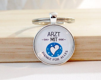 Doctor gift, doctor with heart keychain, thank you for everything, small thank you for the doctor