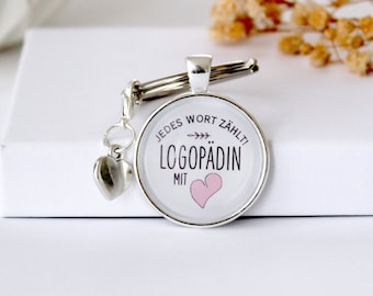 Speech therapist gift, keychain Every word counts, speech therapist with heart
