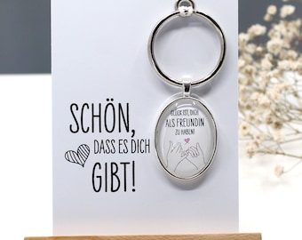 Freundin Geschenk, Schlüsselanhänger für die beste Freundin im Geschenkset mit Karte