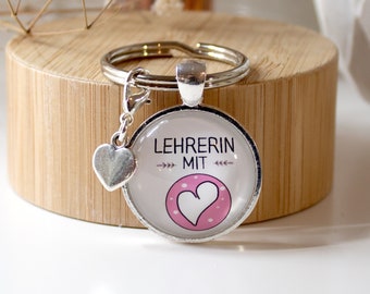 Teacher Gift Keychain Saying Teacher With Heart Farewell Gift Teacher Birthday Gift Teacher