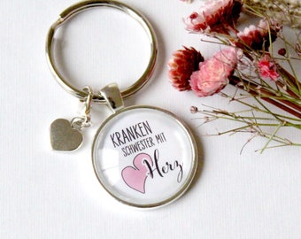 Gift for the nurse, unusual keychain for the nurse with a heart