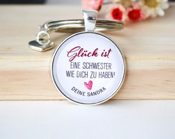 Sister gift personalized, keychain happiness is to have a sister like you, with your desired name