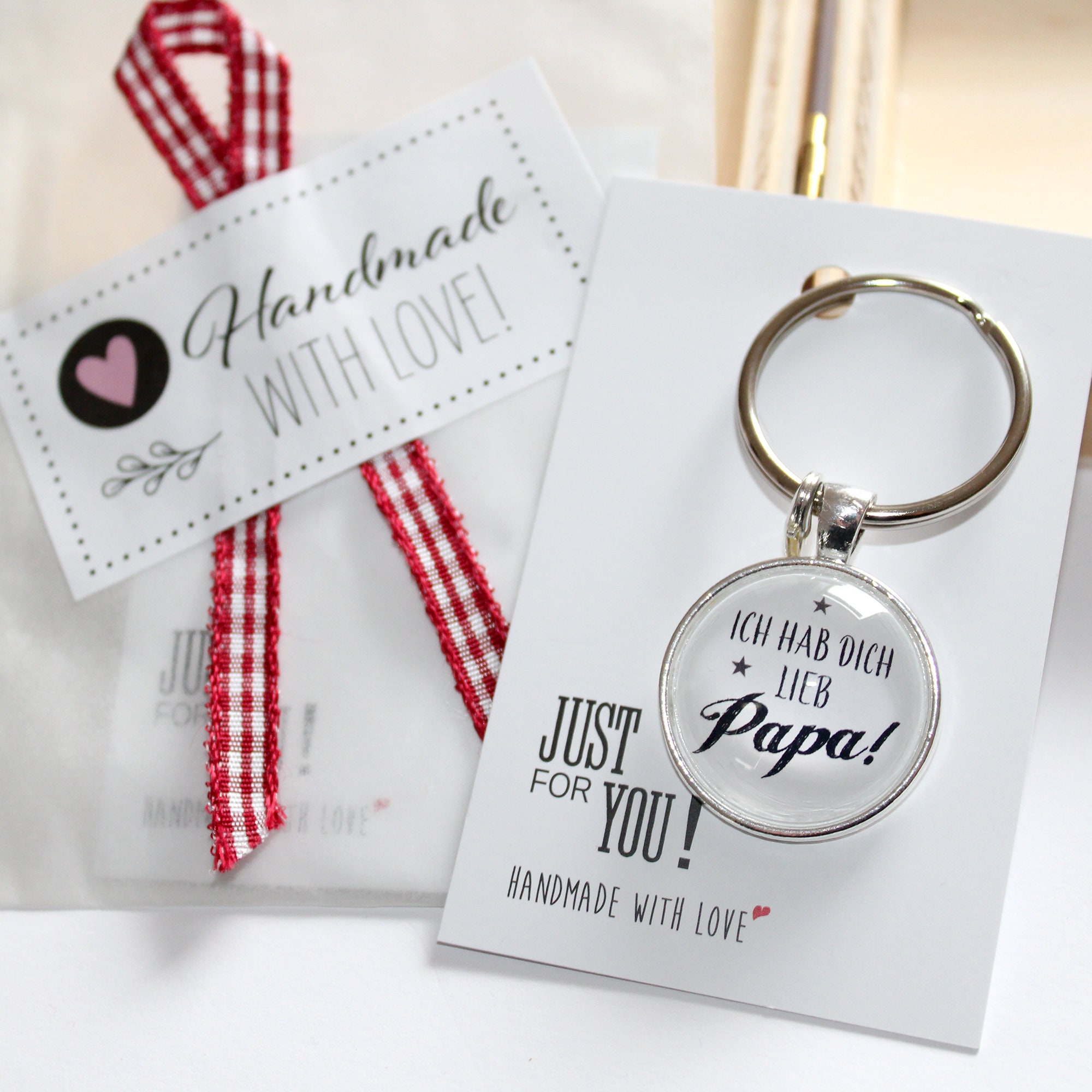 Schlüsselanhänger Papa Geschenk für den Vater hab dich lieb Etsy