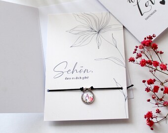 Personalized bracelet with initial | Jewellery card Nice that you exist | Gift pre-packed