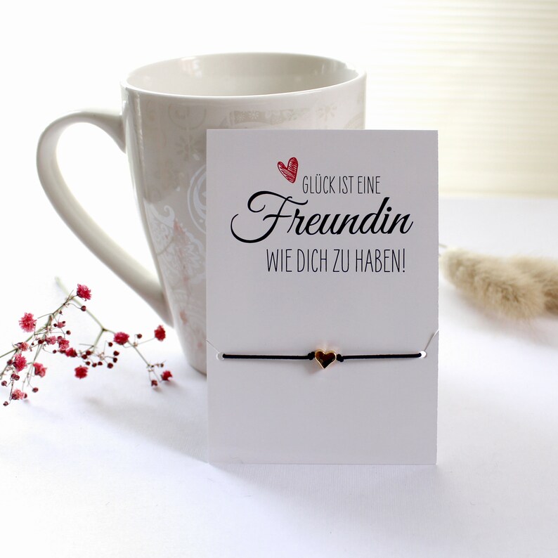 Freundin Armband mit Karte Freundschaftsarmband mit Herz Etsy.de