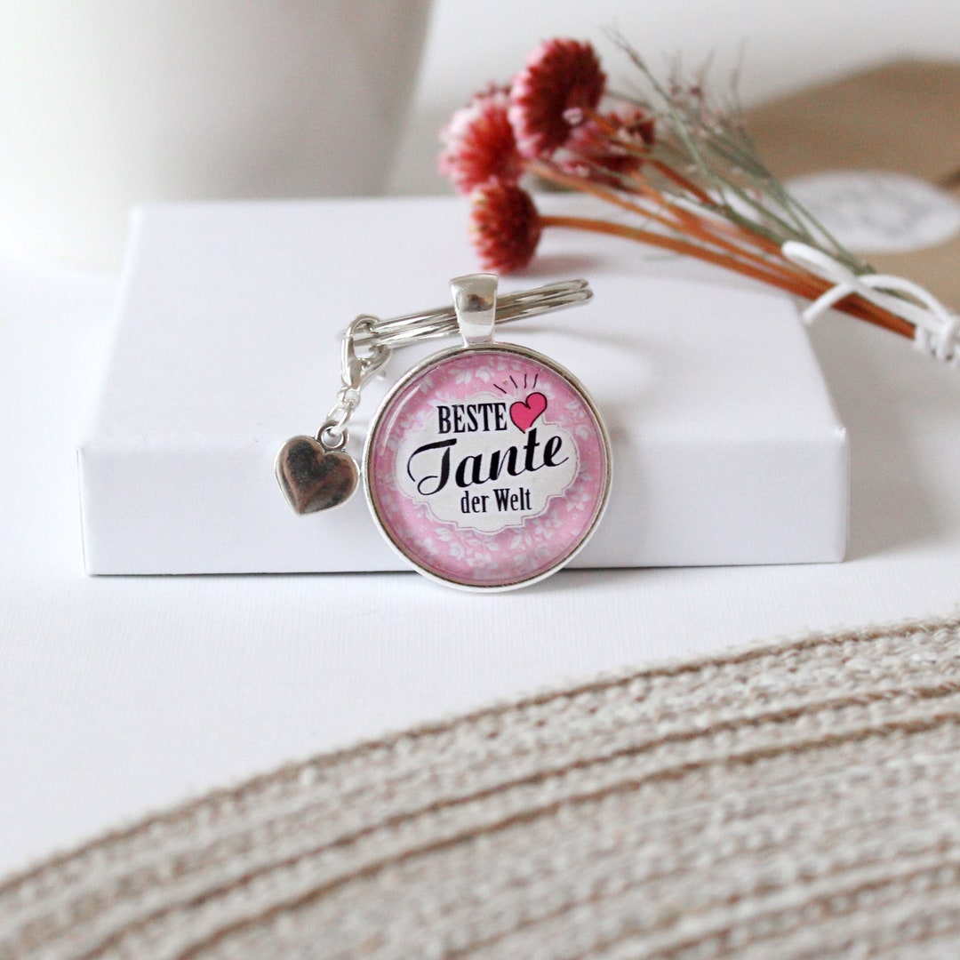 Schlüsselanhänger Tante Geschenk, Tante Spruch Anhänger, kleines