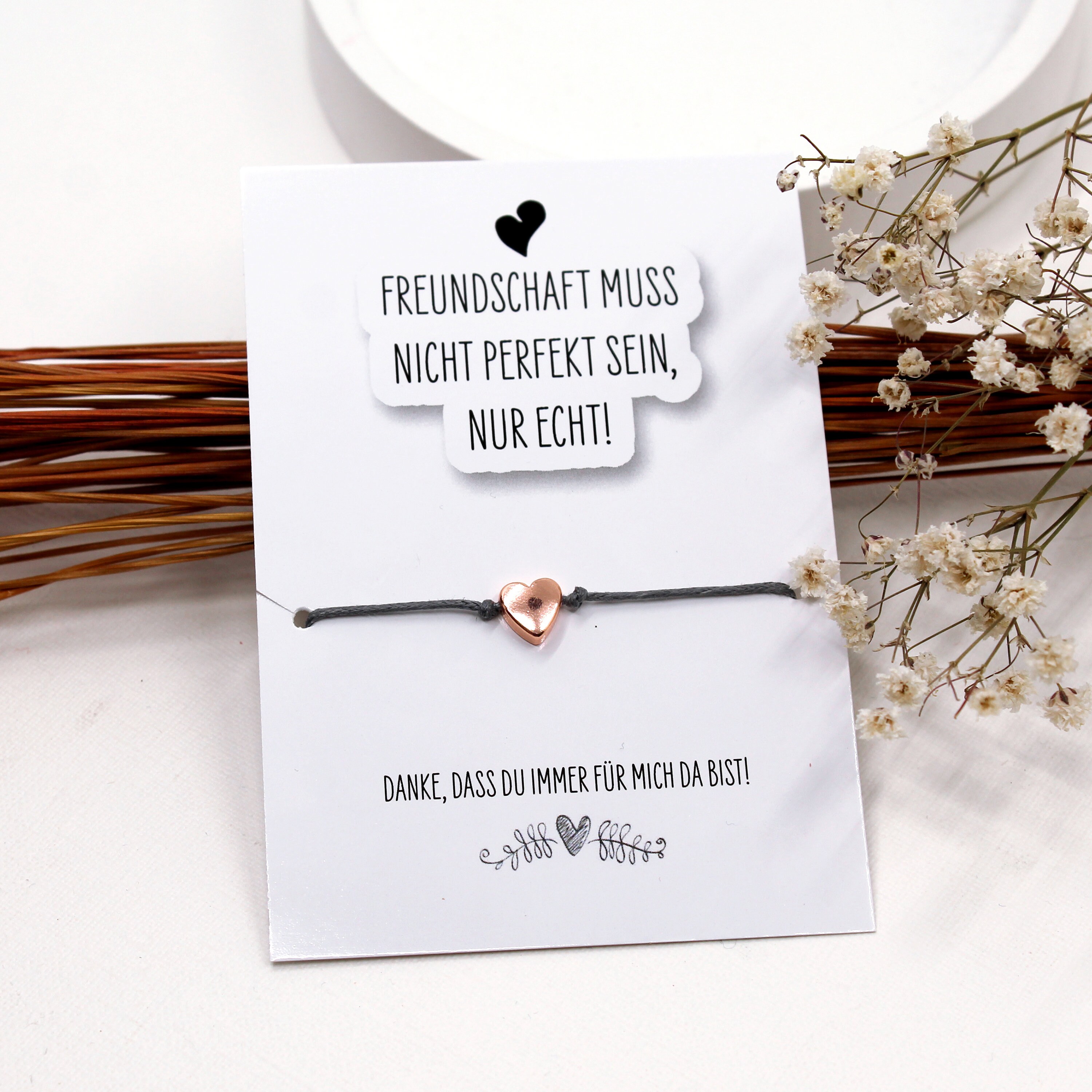 Freundin Armband mit Karte Freundschaftsarmband mit Herz Etsy