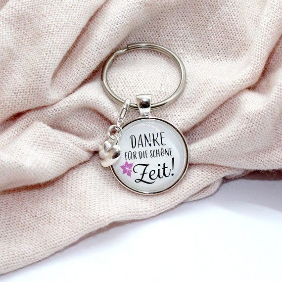 Schlüsselanhänger mit Spruch Danke für die schöne Zeit ein Etsy