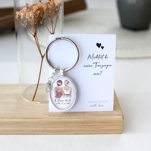 Trauzeugin Fragen Geschenkset - Mit Karte, Blumenstrauß & Schmuck