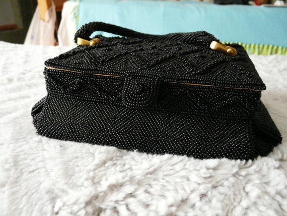 Heavy Beaded Structured Evening Bag, circa 1950's
