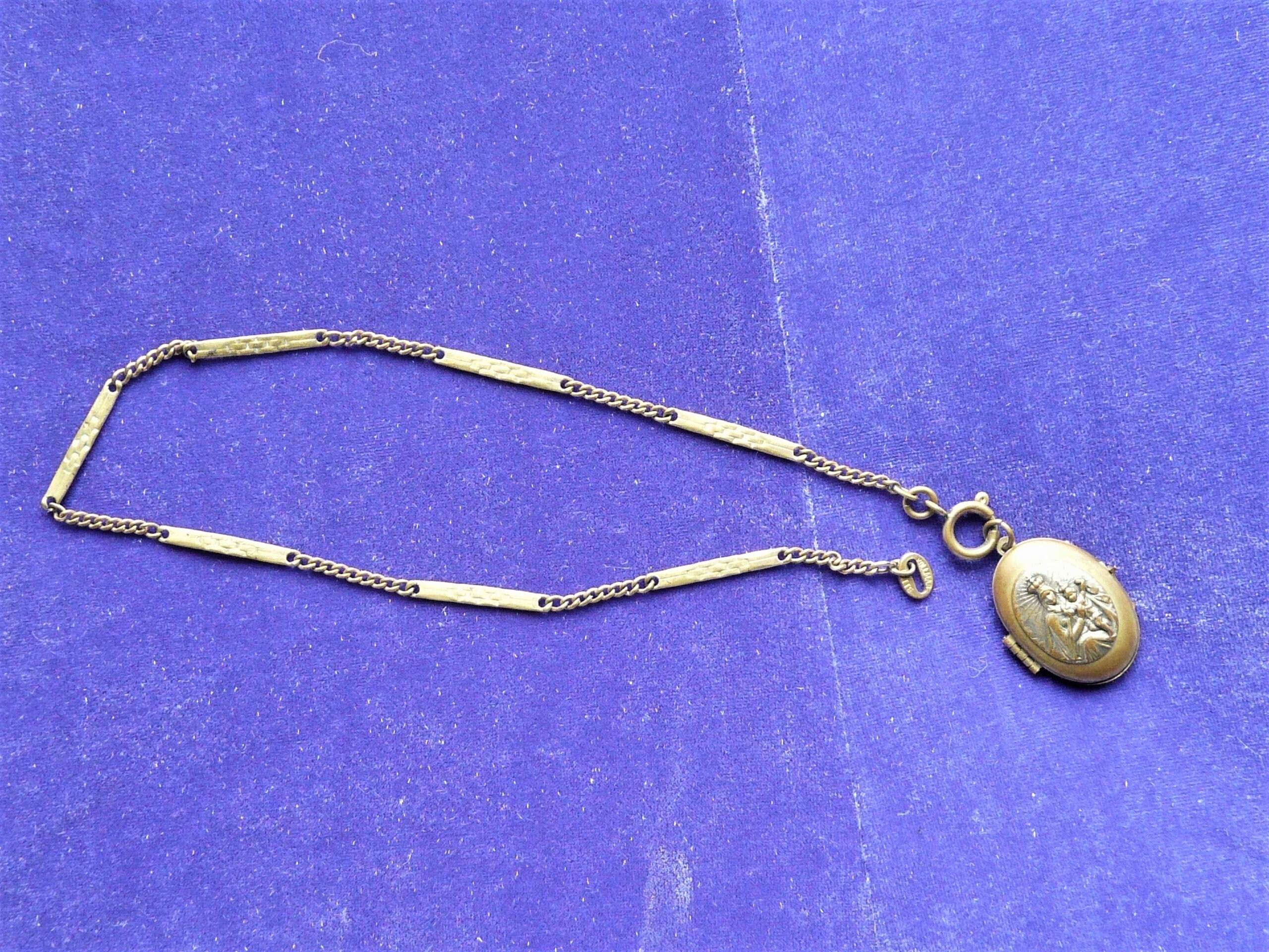 Brass Mary Jesus Locket on Kollmar Kette Watch Chain - Etsy
