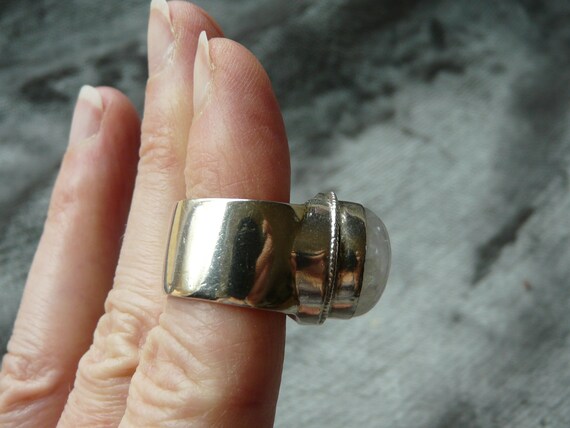 10c Moonstone Wide Band Ring, Size 6 - image 9