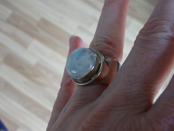 10c Moonstone Wide Band Ring, Size 6 - image 5