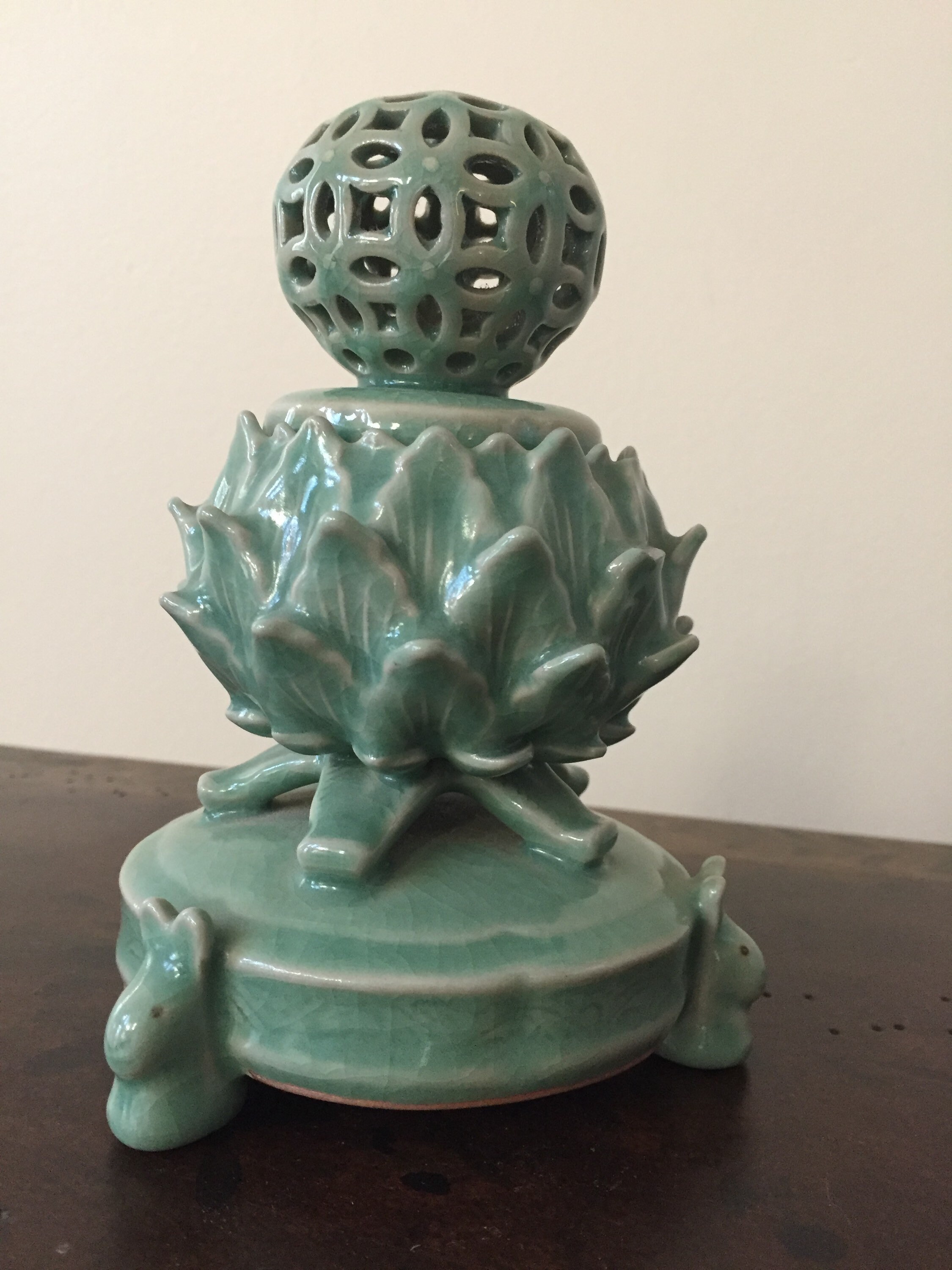 Goryeo Celadon Korean Rabbit Lotus Incense Censer Etsy
